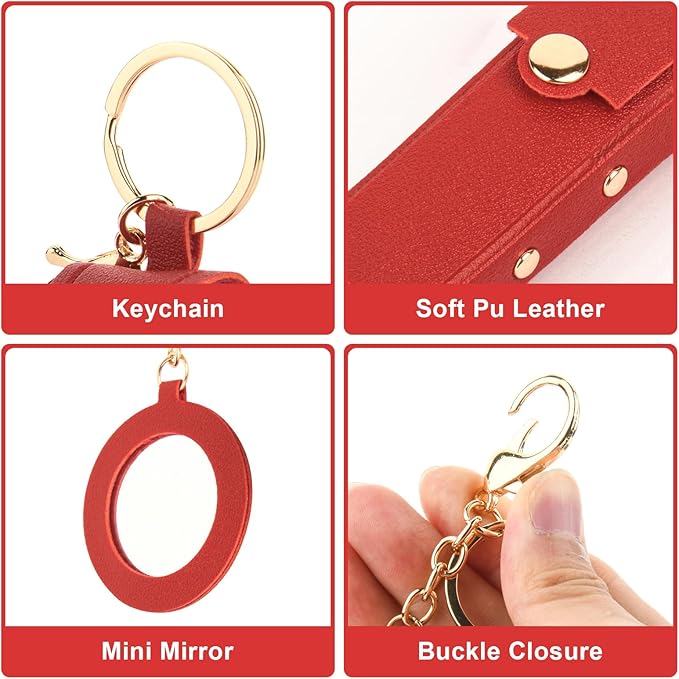 Lipstick Organizer Keychain Chapstick Case with Mirror Organizer