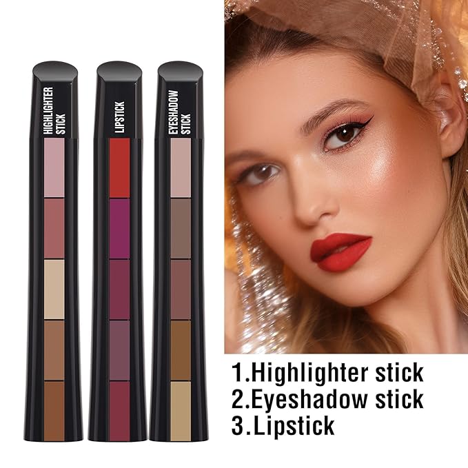 5Pcs Matte Lipstick Set + 5Pcs Matte Cream Countour/Highlight