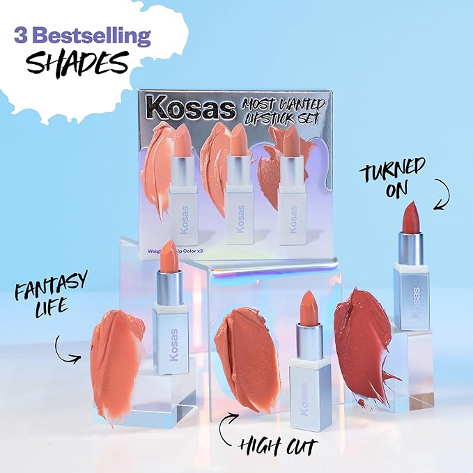 Kosas Mini Nude Lipstick Set of 3 Shades Mango