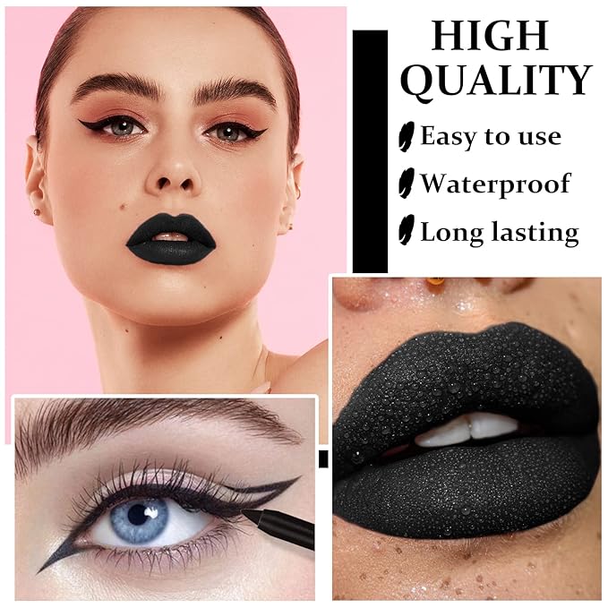 Matte Lipstick Black Lipstick And Lip Liner Set Gloss