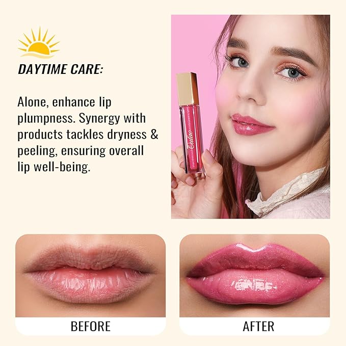 Oulac Pink Lip Gloss High-shine Moisturizing Lip Gloss Oil Colorful Shade Liquid Lipstick Non-stick Cup Glitter lipstick Lip Tint Reduce Fine Lines Lip Glaze For Dry Lip C06