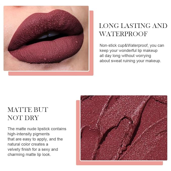 BINGBRUSH Crayon Matte Longwear Lipstick Pack Set,Moisture Sm