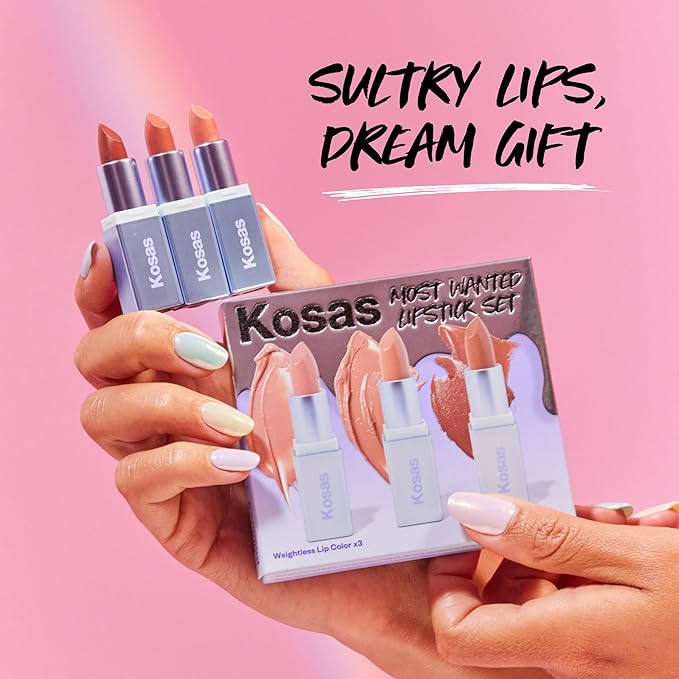 Kosas Mini Nude Lipstick Set of 3 Shades Mango