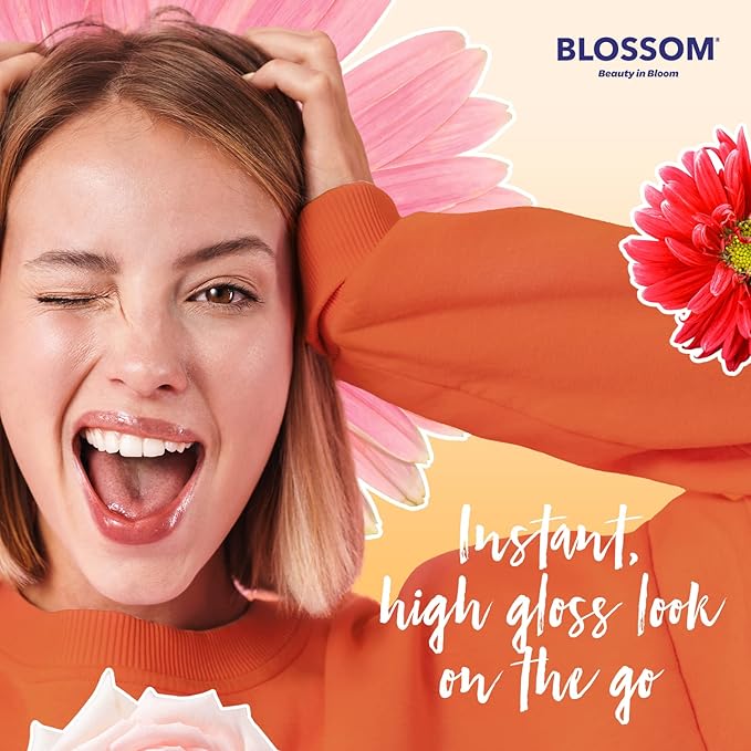 Blossom Scented Moisturizing Lip Gloss Tubes, Infused with Real Flowers, 0.3 fl. oz/9ml, Lemon Tart