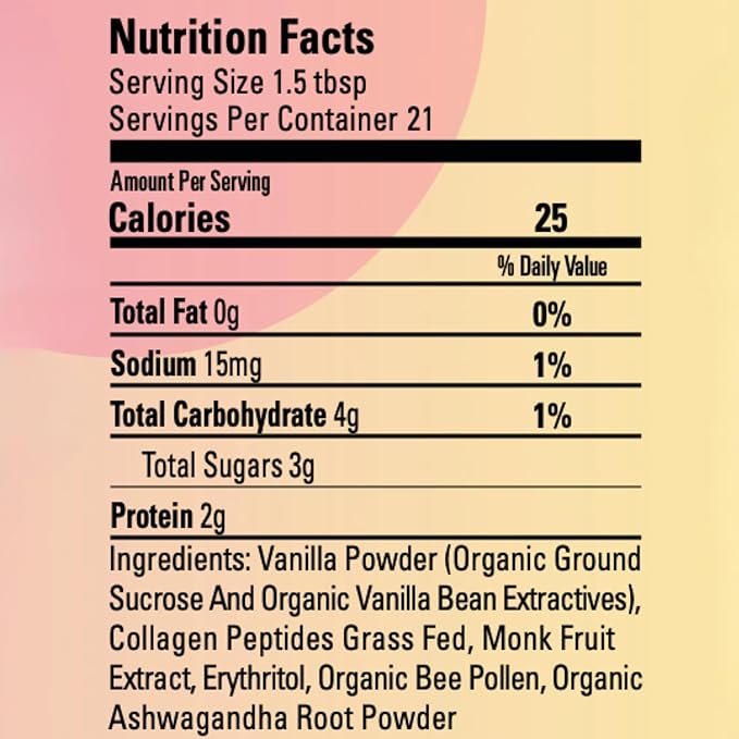 Eleven TLC, Radiant Beauty Boosting Grassfed Vanilla Collagen Peptides Superfood Latte, Beauty Collagen, Vanilla Protein Powder, Non-reactive Glass Jar, MD Formulated