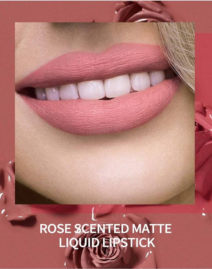 Matte Liquid Lipstick Sets, 6 Nude Colors Non-stick Gloss,
