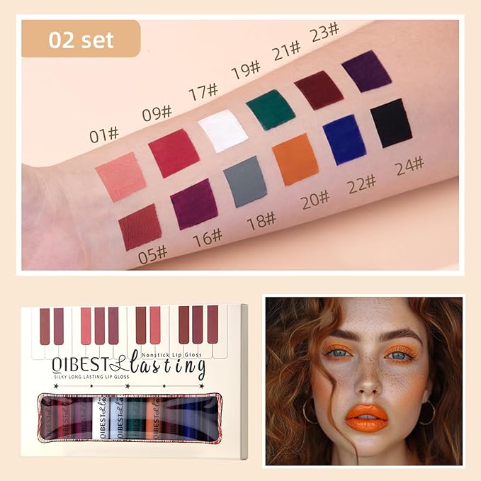 QiBest Goth Black & Bold Lipstick for Halloween Lipstick