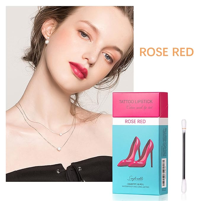 Tattoo Lipstick, 20 Pcs Tattoo Lipstick cotton swab,