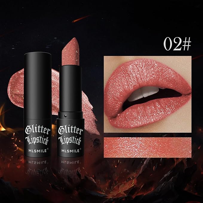Glitter Lipstick, Women's Diamond Shiny Matte Lip Gloss, Glitter