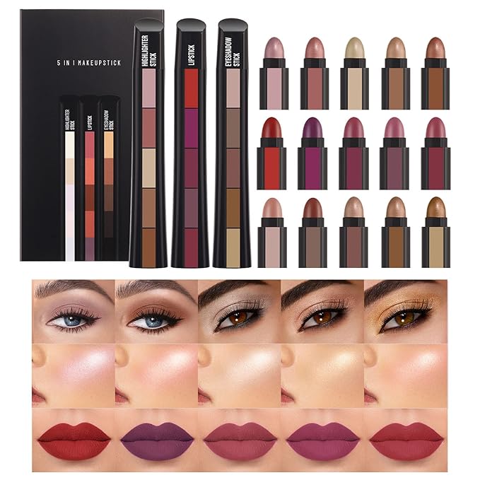 5Pcs Matte Lipstick Set + 5Pcs Matte Cream Countour/Highlight