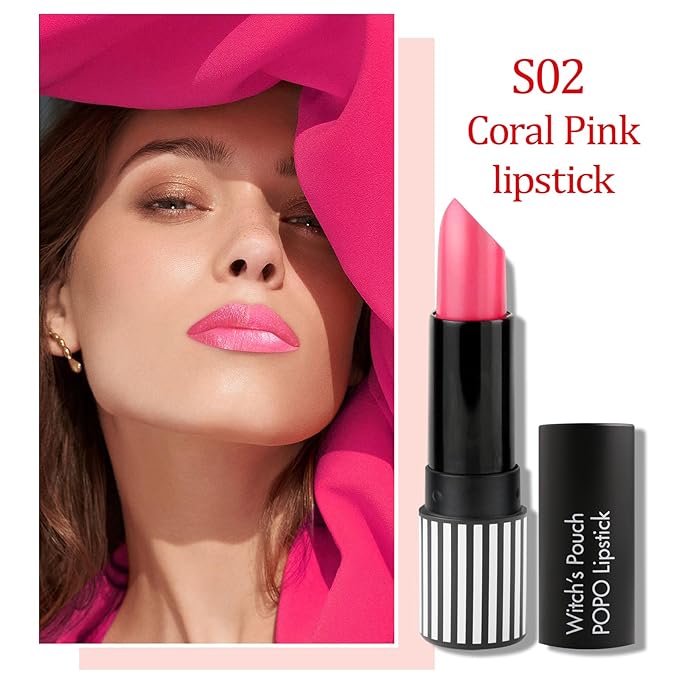 Witch's Pouch Coral Pink Lipstick for Women - Moisturizing