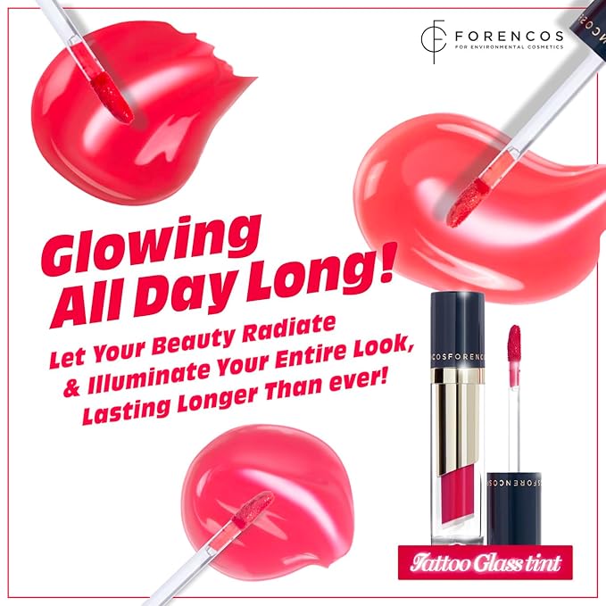Tattoo Glass Lip Gloss Tint, Korean Glossy Tint/Stain, Glass