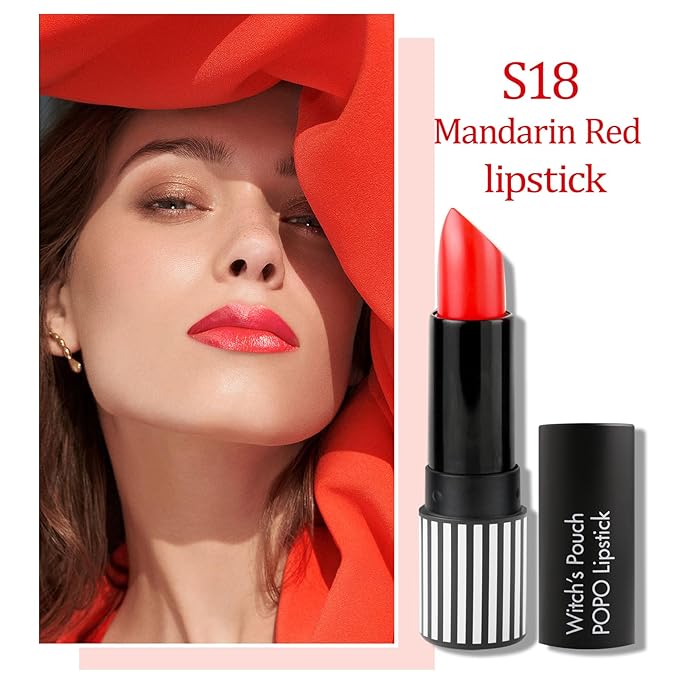 Witch's Pouch Moisturizing Lipstick, S18 Mandarin Red - Moisturizing