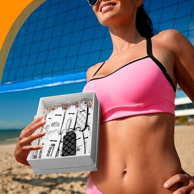 16 Pcs Volleyball Lipstick Holder Keychains Bulk Volleyball Gifts