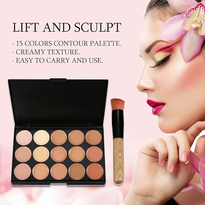 15 Colors Contour Palette Kit: Cream Concealer Palette