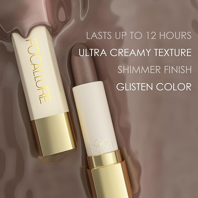 FOCALLURE Moisturizing Shiny Lipstick,Pearl Shimmery Finish,Hydrating Tinted Lip