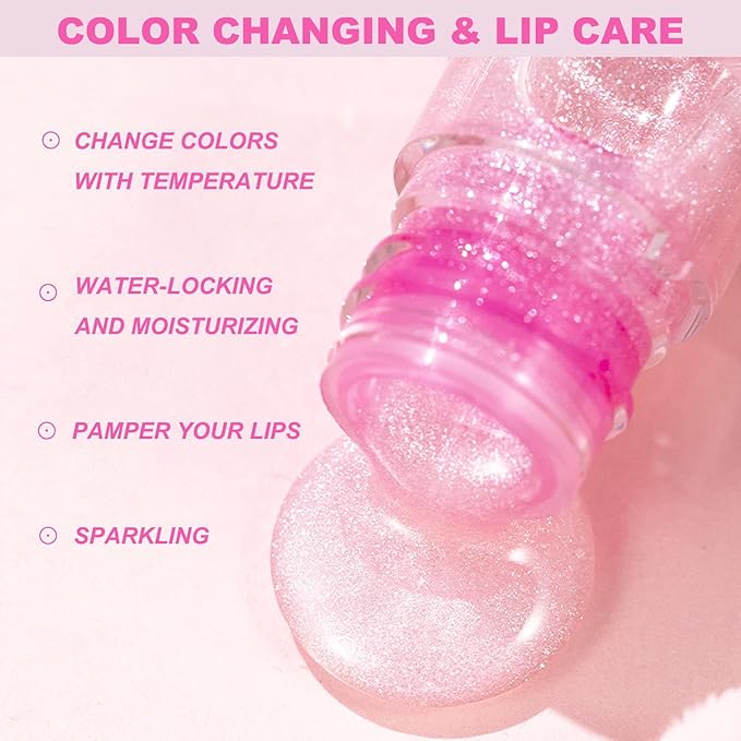 1 PCS Color Changing Lip Oil,Moisturizing Color Changing Lip Gloss,Non-sticky Nourishing Repairing Primer Lip Tint