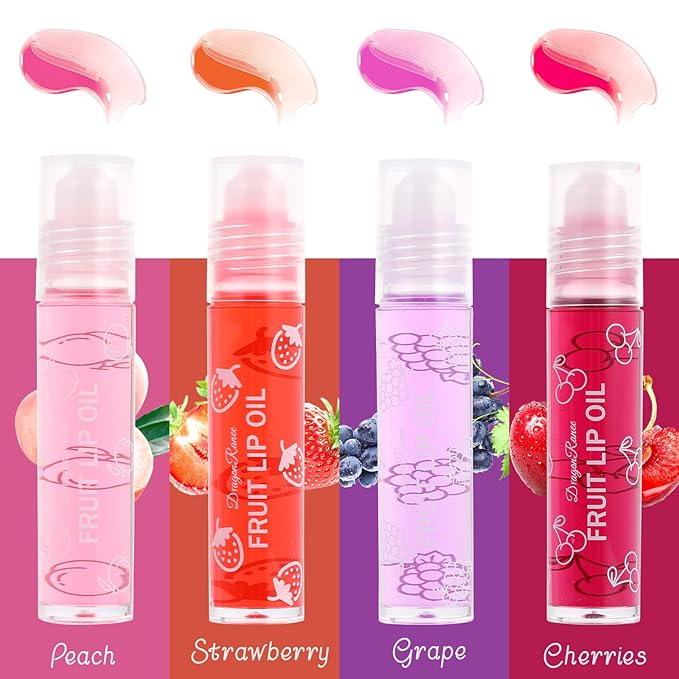 4-pieces Lip Glosses Roll on Lip Gloss Set, Glosses