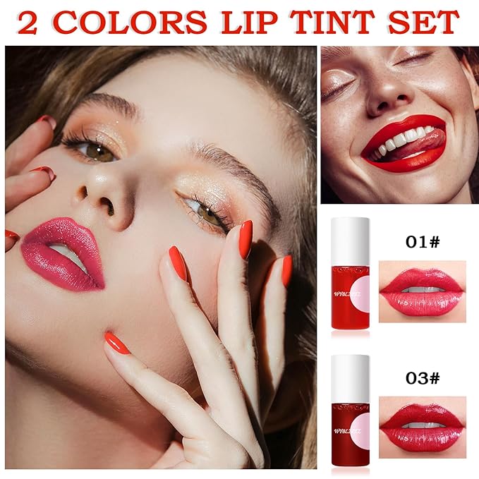 2 Colors Wine Lip Tint,Liquid Wine Lipstick,Wine Tint Long