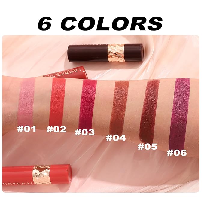 6 Colors Nude Lipstick, Matte Velvet Smooth Solid Long