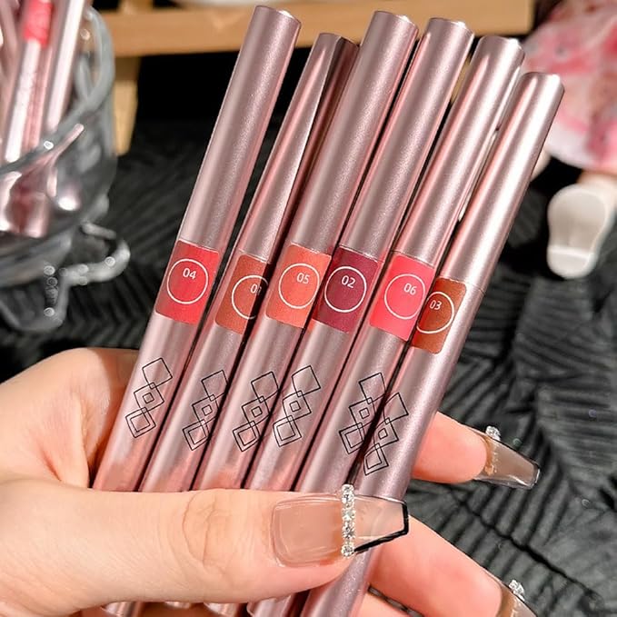 3pcs Matte Red Lip Liner Pencil Cream Retractable Recharge