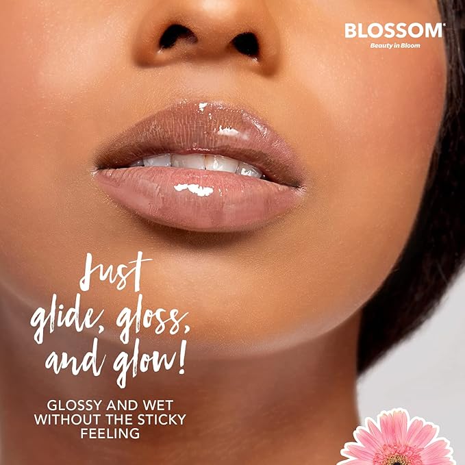 Blossom Scented Moisturizing Lip Gloss Tubes, Infused with Real Flowers, 0.3 fl. oz/9ml, Lemon Tart