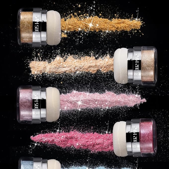 Glitter Body Highlighter Powder Body Shimmer Sparkle Face sponge head(01#)