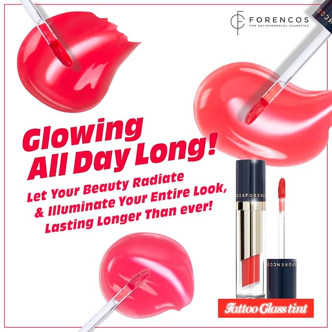 Tattoo Glass Lip Gloss Tint, Korean Glossy Tint/Stain, Glass