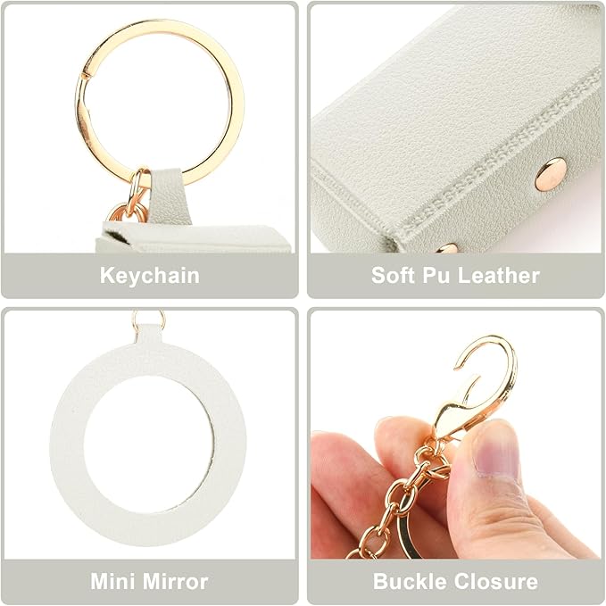 Lipstick Organizer Keychain Chapstick Case with Mirror Organizer