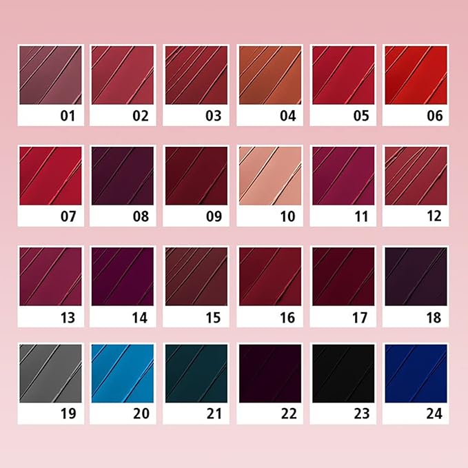 24Pcs Long-Lasting Matte Nude Lip Gloss Lipstick Lip Long-Lasting