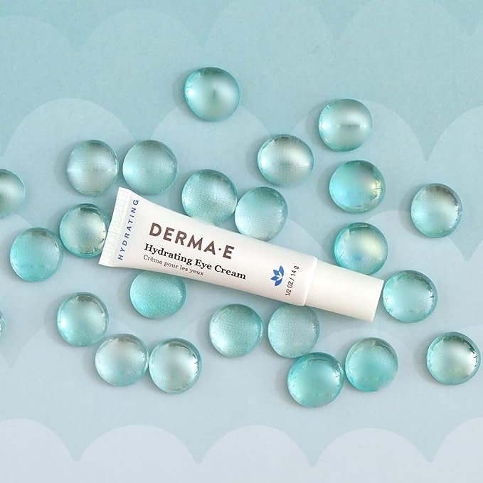 Derma E Hydrating Eye Cream – Firming and Lifting Hyaluronic Acid Treatment - Under Eye and Upper Eyelid Cream Reduces Puffiness and Appearance of Fine Lines, 0.5 oz
