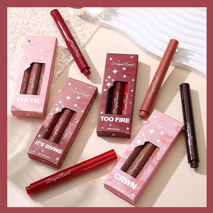 Upgrade Press Lipstick Set,3 Colors Natural Velvet Long Upgrade