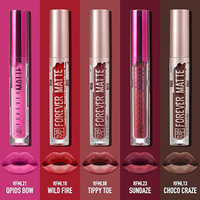 Ruby Kisses Forever Matte Liquid Lipstick 5 Pack RFML08&10&13&21&23