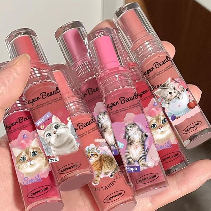 6 Colors Tinted Lip Glaze Watery Lip Gloss, Glaze