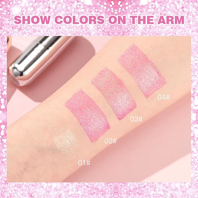Glitter Jelly Lipstick, Glimmer Balm Color Changing Lipstick, Glitter