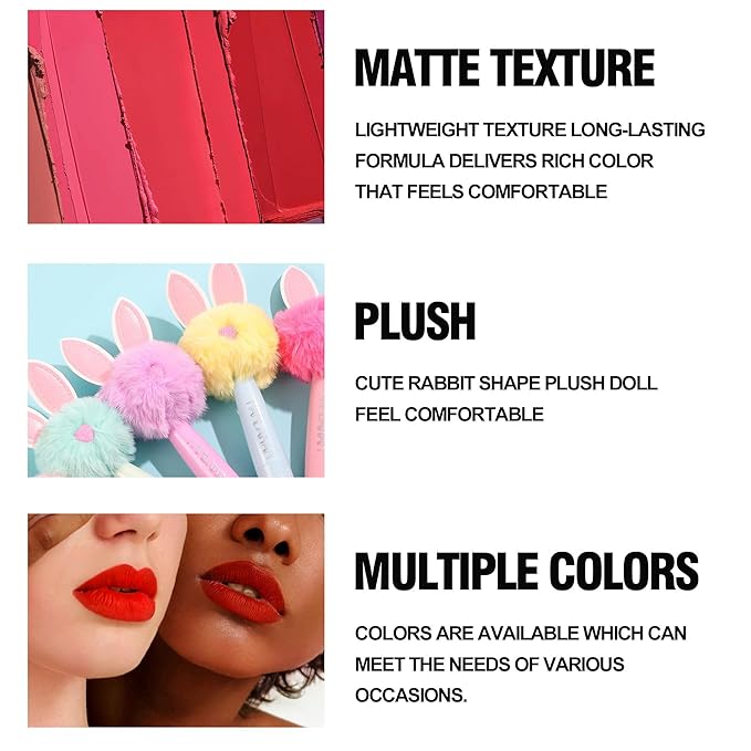 Lovely Rabbit Matte Lipstick Easy To Wear Sexy Gloss