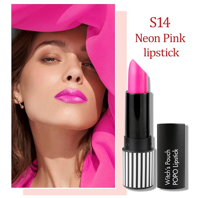 Witch's Pouch Neon Pink Lipstick for Women - Moisturizing