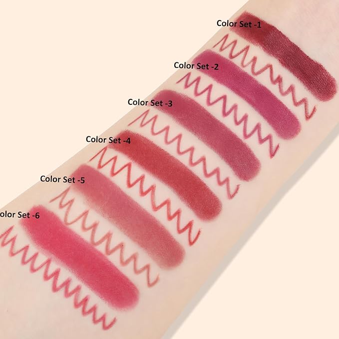 Boobeen 2 Pcs Lip Liner and Lipstick Set, Ultra-Long-Lasting