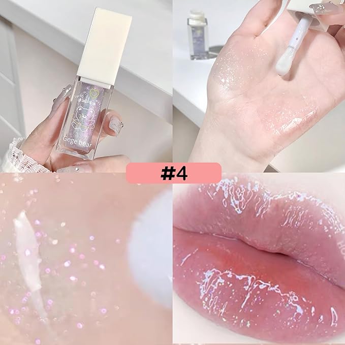 4 colors Lip Gloss Sets,Natural Moisturizing Lip Care- Gloss