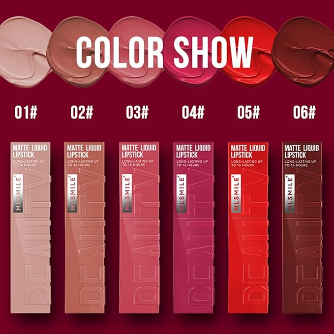 3 Colors Matte Liquid Lipstick Set, Velvet Smooth Nude Lip Gloss, Waterproof Moisturizing Long Lasting Highly Pigmented Matte Lip Stain with Gift Box (A)