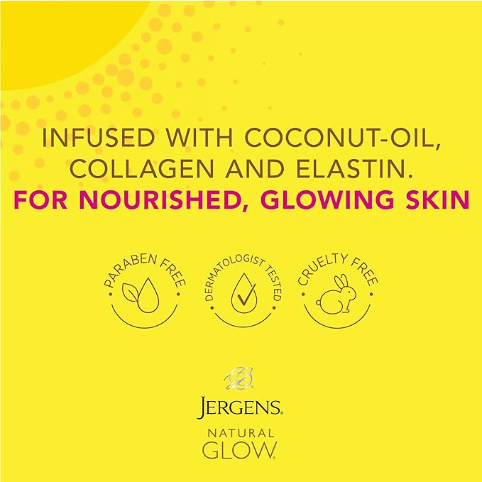 Jergens Natural Glow +FIRMING Self Tanner Body Lotion, Medium to Tan Skin Tone & Natural Glow Instant Sun Sunless Tanning Moisturizer + Bronzer, Self Tanner, Deep Bronze