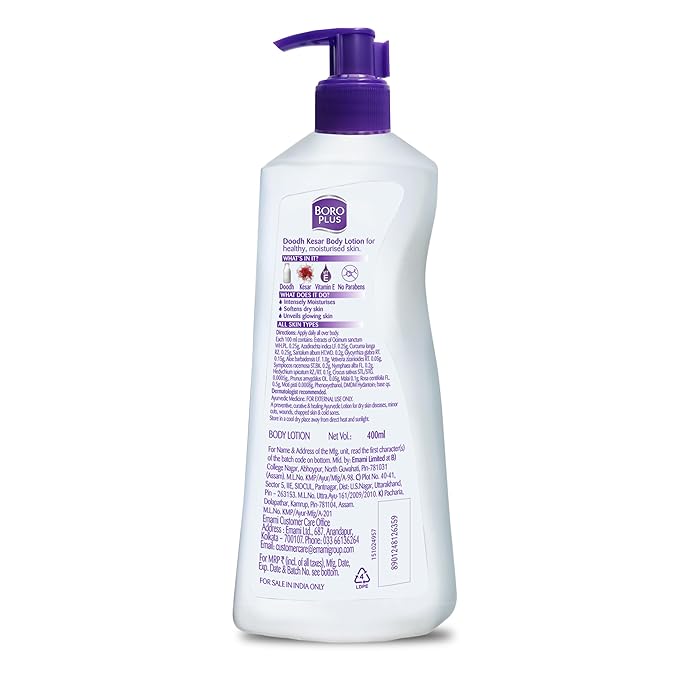 Ayurvedic Body Lotion | with Milk & Saffron | Moisturizing Lotion for Dry Skin | Hydrates & Provide Soft and Supple Skin | 13.53 Oz/400ml