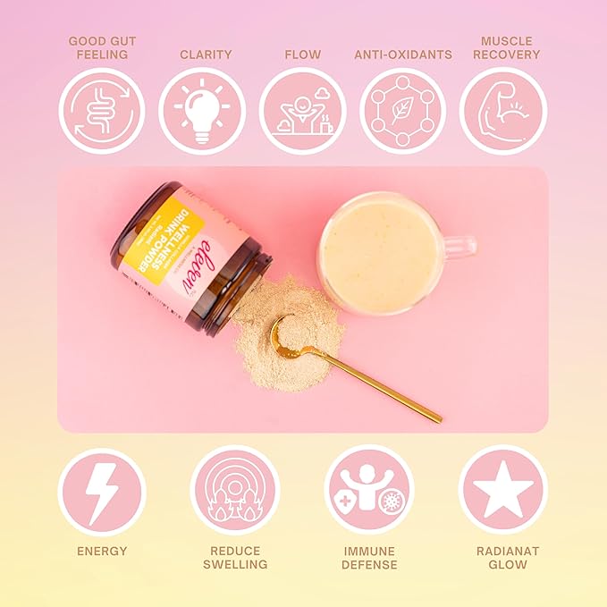 Eleven TLC, Radiant Beauty Boosting Grassfed Vanilla Collagen Peptides Superfood Latte, Beauty Collagen, Vanilla Protein Powder, Non-reactive Glass Jar, MD Formulated