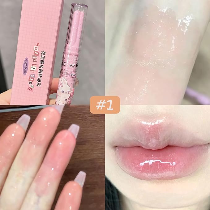 3 Colors Jelly Lipstick, Tinted Lip Gloss Heart Gloss