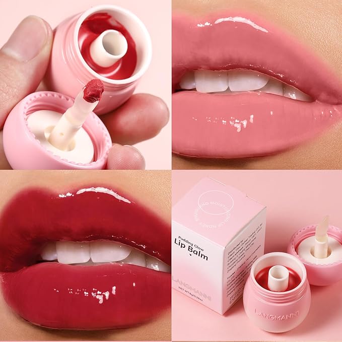 Mushroom Milk Can Lip Jelly Lipstick, Silicone Brush Pudding