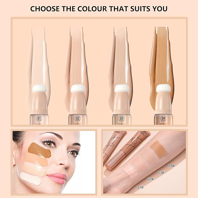 Air Cushion Foundation Beauty Wand Kit,Matte Concealer Foundation Women -03Natural