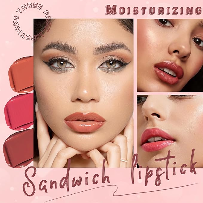 3 Colors Lipstick Set, Hydrating Tinted Lip Balm Hydrating