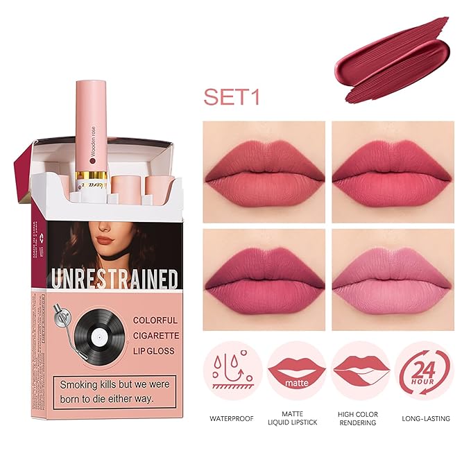 Cigarette Case Lipstick Nude Matte Little Tube Lip Cigarette
