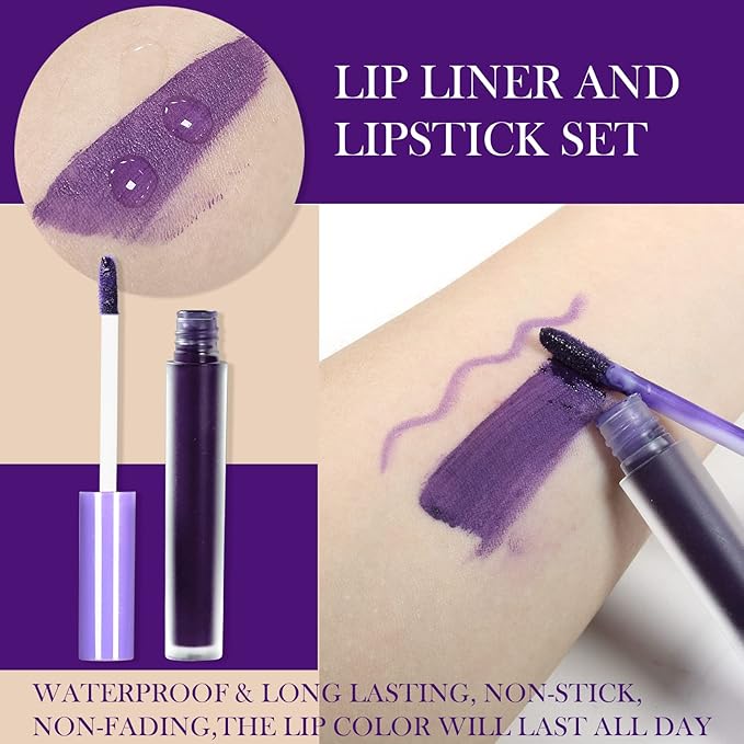 DAGEDA Matte Liquid Lipstick, 2Pcs Lip Liner DAGEDA