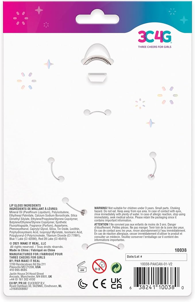 3C4G Celestial Keychain Lip Gloss, Berry Flavor, Lovely 3C4G